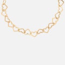 anna + nina Linked Hearts 14-Karat Gold-Plated Bracelet