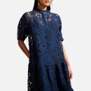 Ted Baker Claarey Broderie Anglaise Midi Dress - UK 8