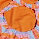 Bedruckter Medalist-Badeanzug für Mädchen Orange/Blau