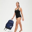 Traje de baño Flex Band con sujetador de natación para mujer, negro/azul