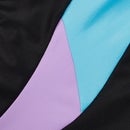 Farbblock Splice Muscleback-Badeanzug für Damen Schwarz/Violett