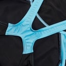 Farbblock Splice Muscleback-Badeanzug für Damen Schwarz/Violett