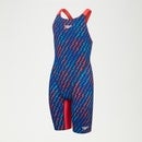 Fastskin Junior Endurance+ Kneeskin-Schwimmanzug mit offenem Rücken für Mädchen Blau/Rot