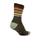 BaaBaa Merino Stripe Sock - Olive Green - S-M