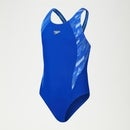 Girls HyperBoom Splice Muscleback Swimsuit Blue/Yellow