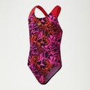 Girls Digital Allover Splashback Swimsuit Black/Red
