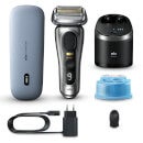 Braun Series 9 Pro+ Elektrorasierer, Reinigungsstation, Rasierer-Ladeetui  (PowerCase), Wet & Dry, 9577cc, Silber