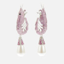 Shrimps Silver-Tone and Crystal Earrings