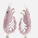 Shrimps Silver-Tone and Crystal Earrings