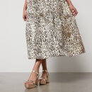 Sister Jane Fame Leopard-Jacquard Tiered Midi Dress