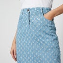 Never Fully Dressed Kimi Distressed Sequined Denim Skirt - UK 6