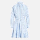 Polo Ralph Lauren Long Sleeve Striped Cotton-Poplin Shirt Dress - UK 2