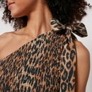 Damson Madder Zadie Shirred Leopard-Print Organic Cotton Top - UK 6