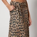 Damson Madder Hyan Leopard-Jacquard Organic Cotton Midi Skirt - UK 8