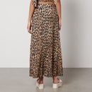 Damson Madder Hyan Leopard-Jacquard Organic Cotton Midi Skirt - UK 8
