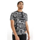 Men's Black Printed Regular T-Shirts (LVENASA2)