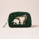 Elizabeth Scarlett Baby Elephant Conservation Forest Velvet Cosmetics Bag