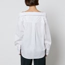 Good American Off-The-Shoulder Cotton-Poplin Shirt - M