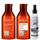 Redken Bundles Trio: Frizz Dismiss Shampoo 300ml, Conditioner 300ml & One United All-In-One Treatment 150ml