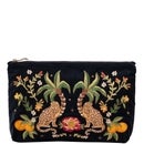 Elizabeth Scarlett Tropical Paradise Jaguar Charcoal Velvet Everyday Pouch