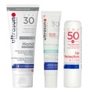 Ultrasun Bundles Trio: Photo Age Control Fluid 40ml, Hand Cream 75ml & Lip Protection 4.8g