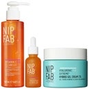 Nip + Fab Trio: Vitamin C Fix Cleanser 145ml, Concentrate Extreme 15% 30ml & Hyaluronic Fix Extreme4 Hybrid Gel Cream 50ml