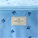 The Flat Lay Co. Flat Lay Makeup Box Bag - Ditsy Bows Blue Embroidered Velvet