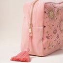 Elizabeth Scarlett Boho Mysticism Blush Pink Velvet Wash Bag