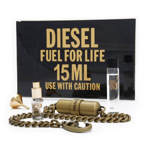 Diesel - Fuel For Life Men's Gift Set (3ml Eau de Toilette 3ml, 12ml Recharge and Jeans Chain)