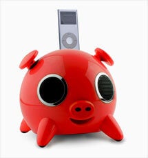  Amethyst iPig iPod Speaker Dock- Red 