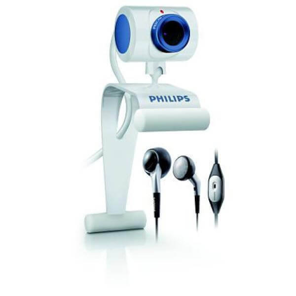 Philips Videochat Webcam with Headphones and Mic SPC225NC