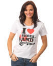 I Love Shoes And Shopping T Shirt - White