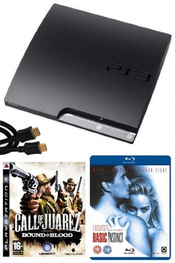 Playstation 3 PS3 Slim 120GB Console: Bundle (including Call of Juarez, 2M HDMI Cable & Basic Instinct Blu-Ray)