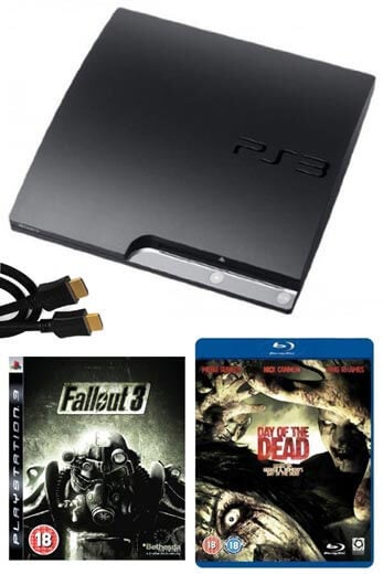 Playstation 3 PS3 Slim 120GB Console: Bundle (including Fallout 3, 2M HDMI Cable & Day of the Dead Blu-Ray)