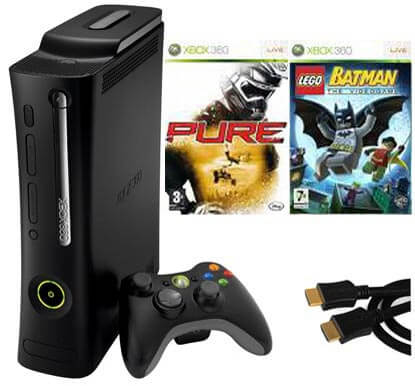Xbox 360 Elite Console including Lego Batman, Pure & HDMI Cable