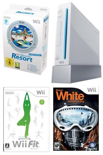 Wii Console (Including Wii Sports Resort, Shaun White Snowboarding & Wii Fit)