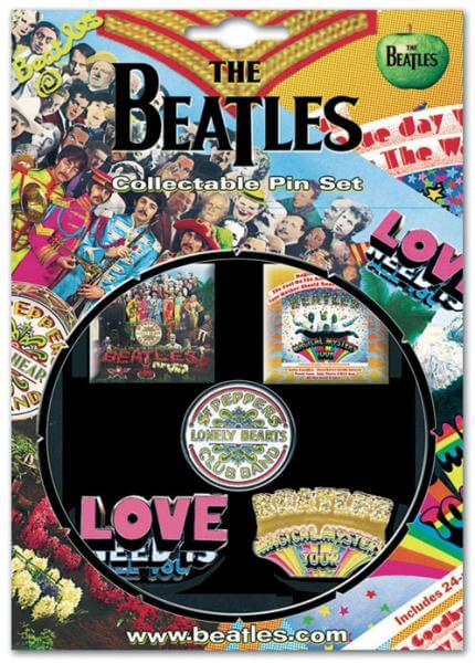 Beatles Sgt Pepper And MMT 1967 Collection 5 Pin Badge Set