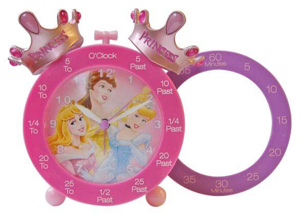Disney Princess Time Teach Twinbell With Crowns Clock