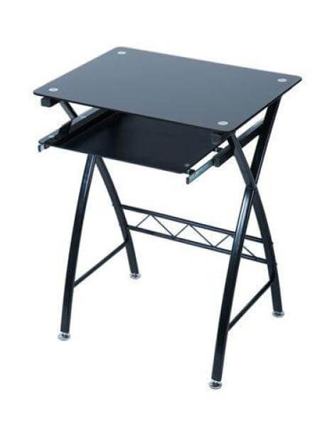 LEVV black glass computer desk