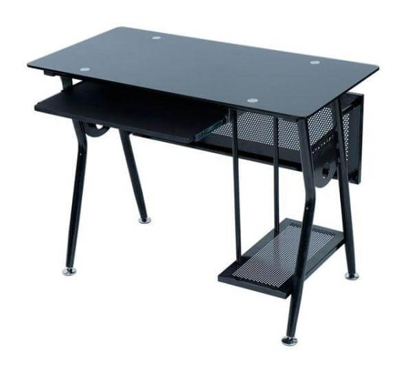 LEVV Black Glass Computer Workstation (CT100BB)