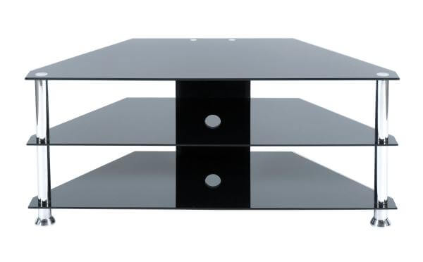 LEVV Black and Chrome TV Stand for up to 42 Inch TVs
