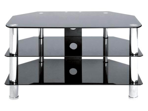 LEVV Black and Chrome TV Stand for up to 37 Inch TVs