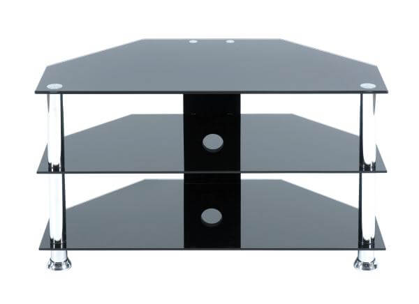 LEVV Black and Chrome TV Stand for up to 32 Inch TVs