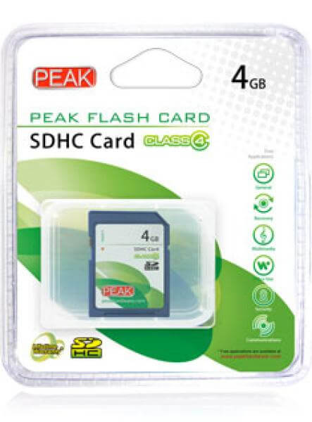 PEAK 4GB SDHC Card 2.0 CLass 4