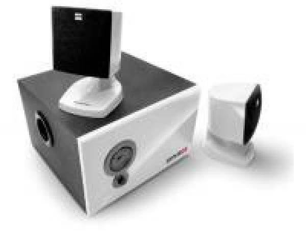 SOYNTEC Voizze 221 2.1 Speakers - White Wooden Subwoofer