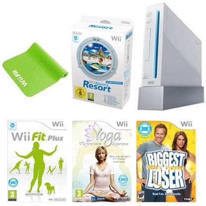 Nintendo Wii Console: Bundle (Including Wii Sports Resort, Wii Fit Plus Game, The Biggest Loser, Yoga & Wii Fit Mat)