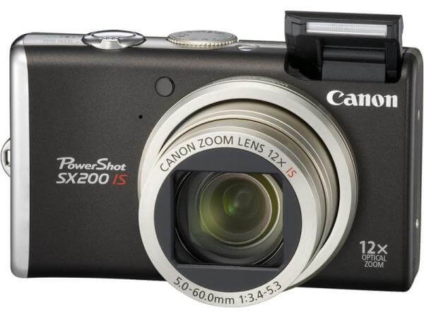 Canon PS-SX200 IS Black Digital Camera plus FREE Accessories pack