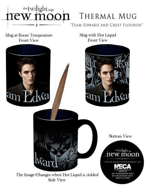 Twilight New Moon - Thermal Mug Team Edward And Crest Flourish