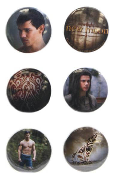 Twilight New Moon Pin Button Set 6 Stück Jacob Set