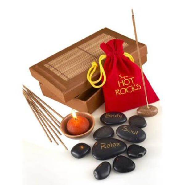 Hot Rocks Gift Set with Candle